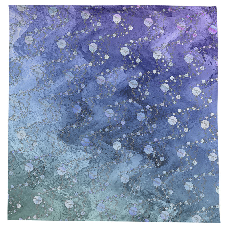 Nappe carrée abstraite leffel, Marine / mauve