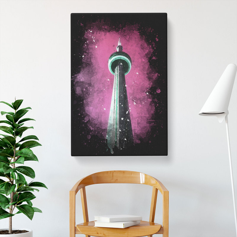 CN Tower In Toronto Canada Abstract - Wrapped Canvas Print, 76cm H x 50cm W x 3cm D