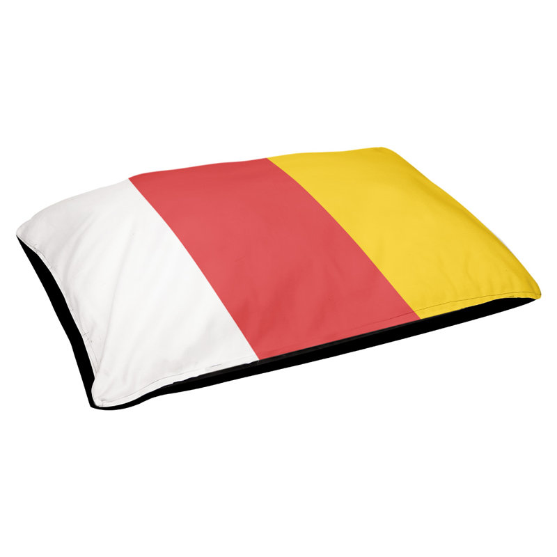 Coussin d'extérieur pour chien Maryland, Très grand (l 50 po x P 40 po x H 7 po), Blanc / rouge / jaune