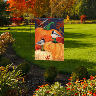 Citrouille et mésange, drapeau de jardin d'automne