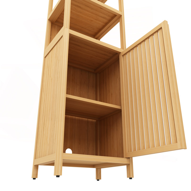 Armoire de rangement mince avec porte à volets et 3 tablettes à niveaux, idéale pour organiser et économiser de l'espace