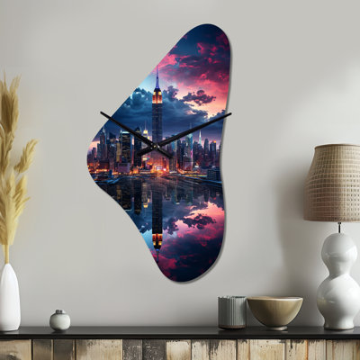 Horloge murale recalde rose New York Empire State - New York