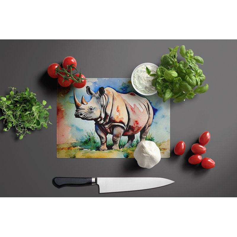 Rhinoceros Glass Cutting Board Large