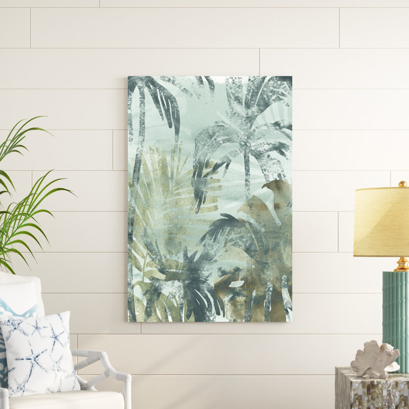 «Palm Island II» par June Erica Vess - peinture sur toile tendue, H 48 po x l 32 po