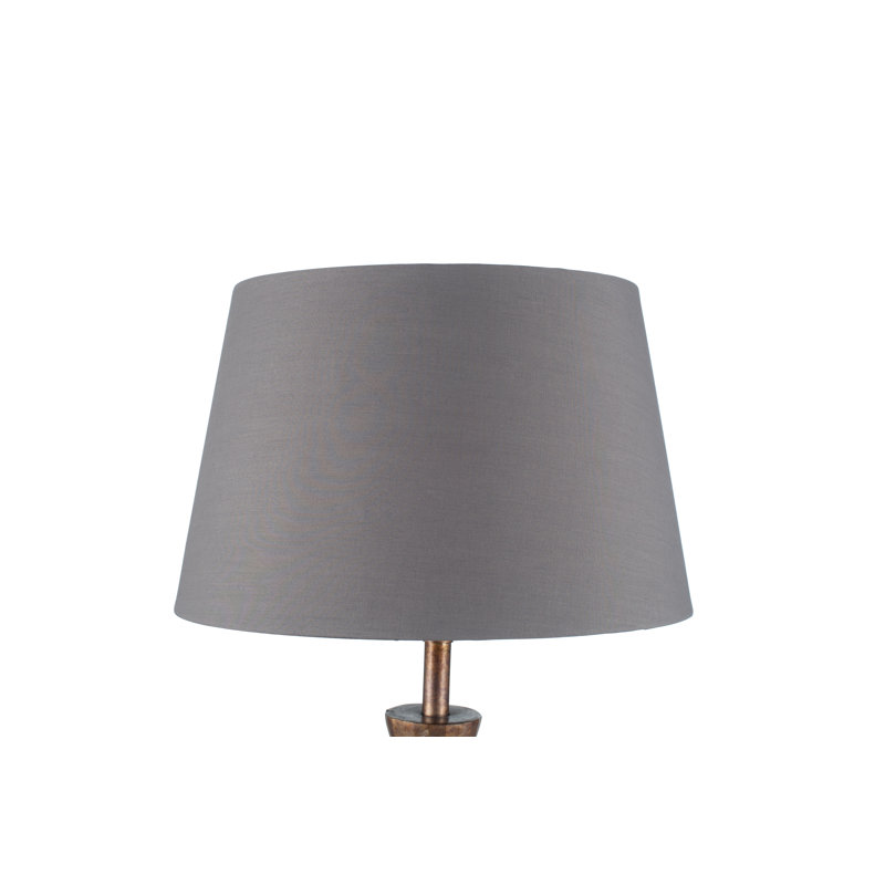 24cm H Cotton Empire Lamp Shade ( Uno ), Steel Grey