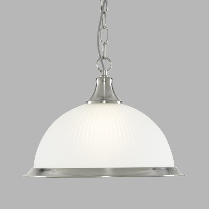 Arnott 1 - Light Dome Pendant, Satin Silver, Opaque