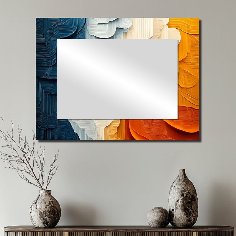Biomorphism Fragments Forms I - Cubism Mirror For Wall Art Decor - Printed On Metal, 24" x 32"