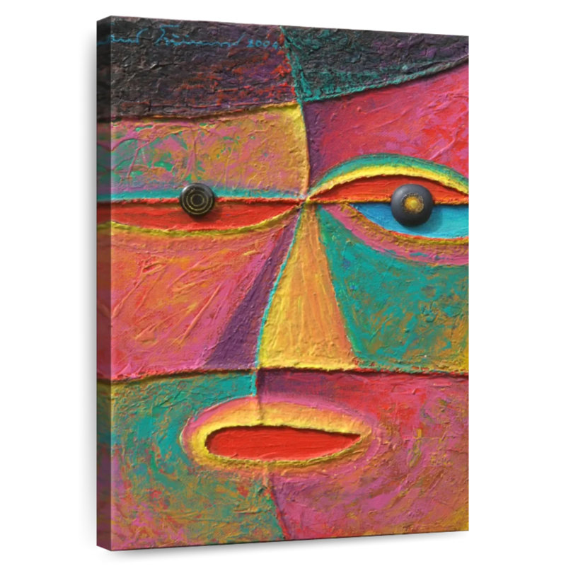 Portrait abstrait en acrylique Leisha, H 30 po x l 20 po