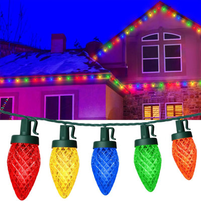 The Holiday Aisle® 34FT 50 Bulbs Outdoor Christmas Decorations For House Waterproof String Lights, Multicolor