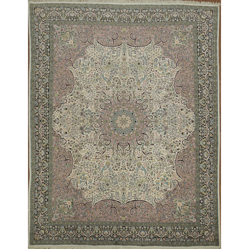 Grand tapis oriental en soie 12x15