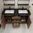 Bayyinahi 58.82 " W Freestanding Standard Double Vanity Bathroom Vanity With Plastic Top-1219101949