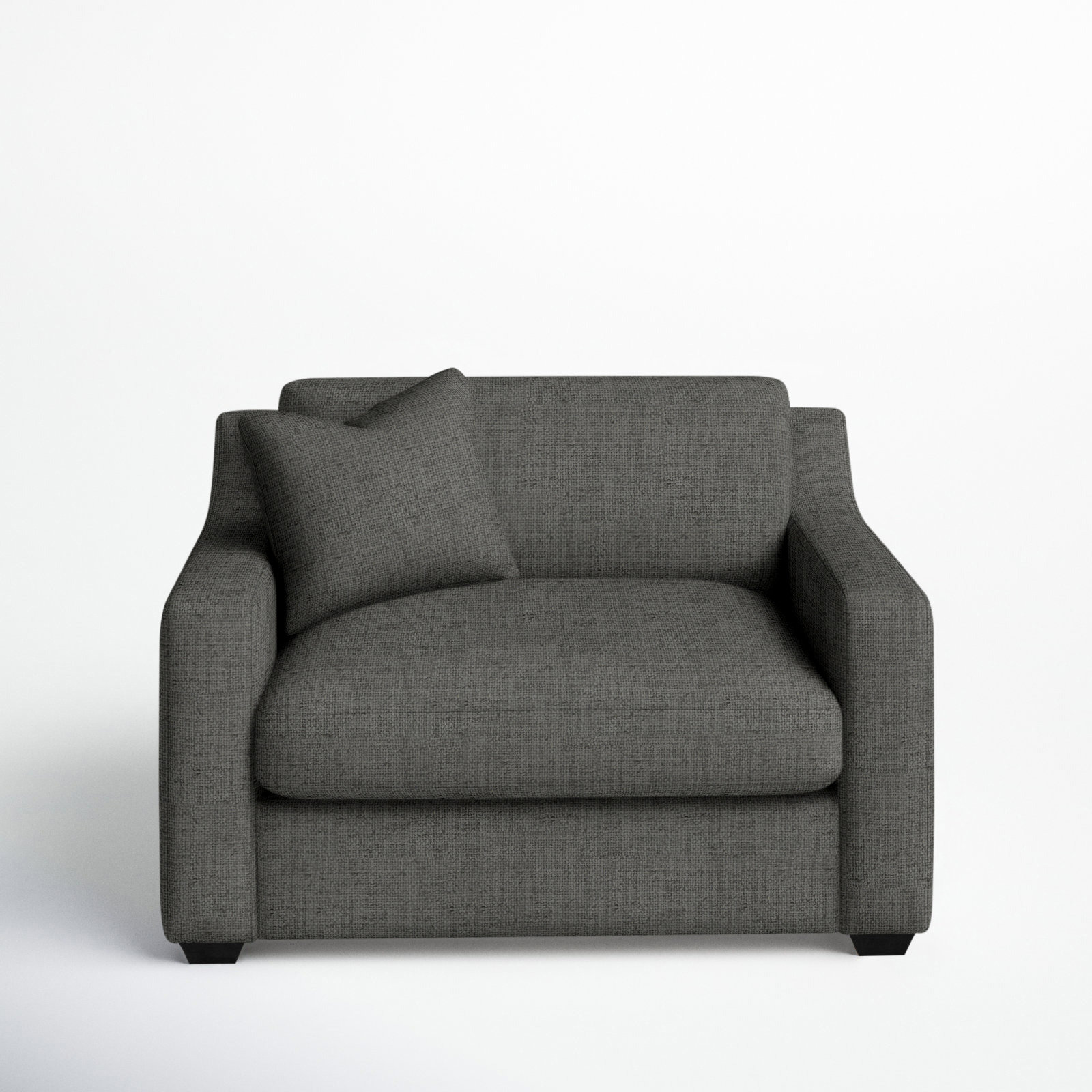 Rhodes Cotton Upholstered Accent Chair, Zuma Charcoal Textured Linen