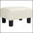 Elegant Small Ottoman Foot Rest With Linen Fabric And Plastic Legs, For Living Room And Bedroom Use-1820690596