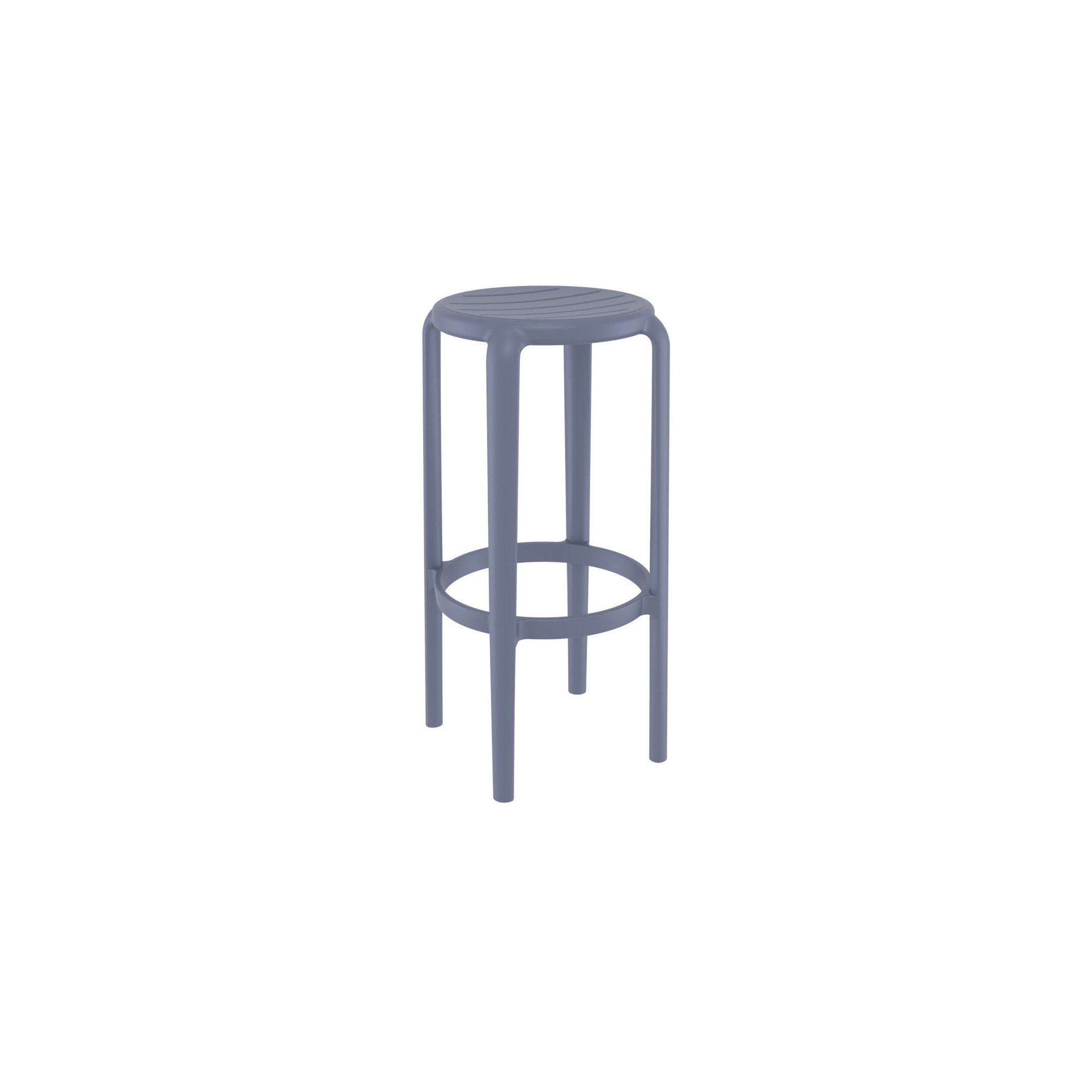 Awan Backless Outdoor Bar Stool, Dark Gray, 29.75"
