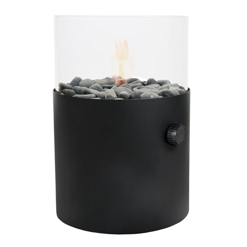 Himanshu Round Propane Smokeless Fire Pit, Black