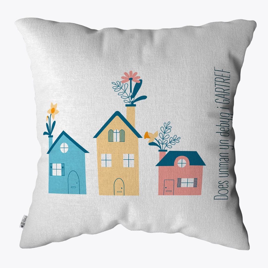 Floral White Square Cushion Cover