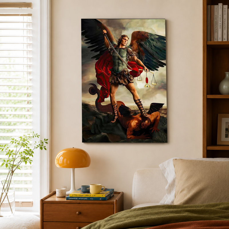 «Saint Michael Archangel Defeating Satan with Scales», affiche d'art, 24 po x 36 po