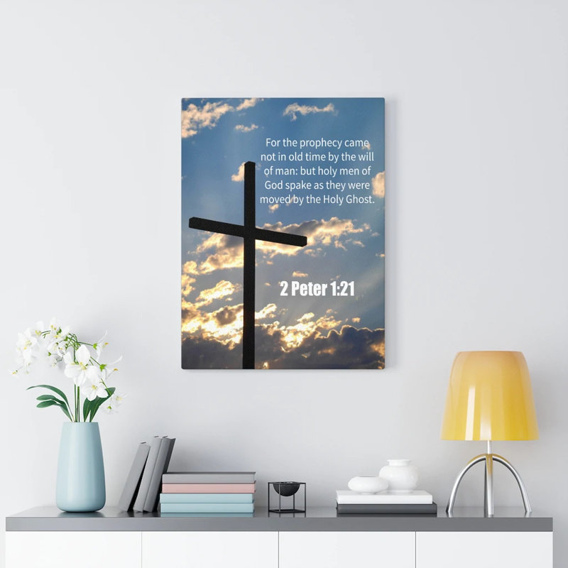 God Spake 2 Peter 1:21 - Wrapped Canvas Print, 61cm H x 46cm W