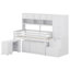 Lit mezzanine simple avec grand bureau de rangement sous le lit et escalier, cadre de lit en bois avec garde-robe intégrée, tiroirs et tablettes-1818491500