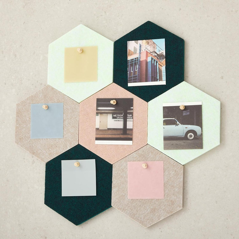 16 pièces de panneau de liège hexagonal pour murs avec 50 punaises en bois feutre 6,7 x 5,9 po avis