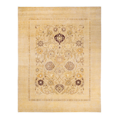 Tapis ivoire Haynie en laine noué à la main 7 pi 10 po x 10 pi 2 po