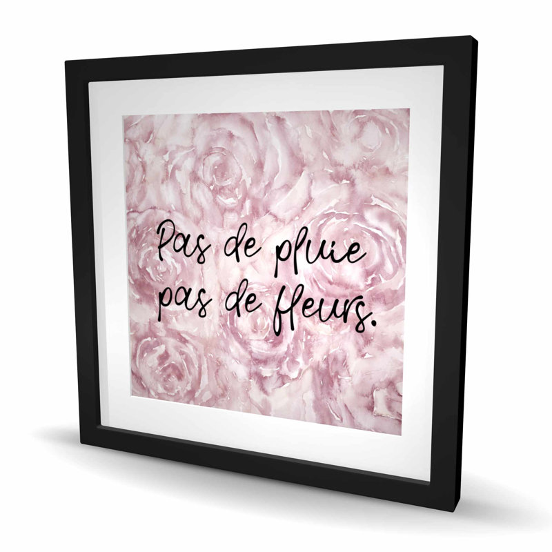 Pas de pluie pas de fleurs, Noir, H 24 po x l 24 po