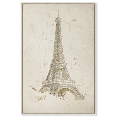 Eiffel Tower Sketch Canvas Vintage Posters by Art Remedy