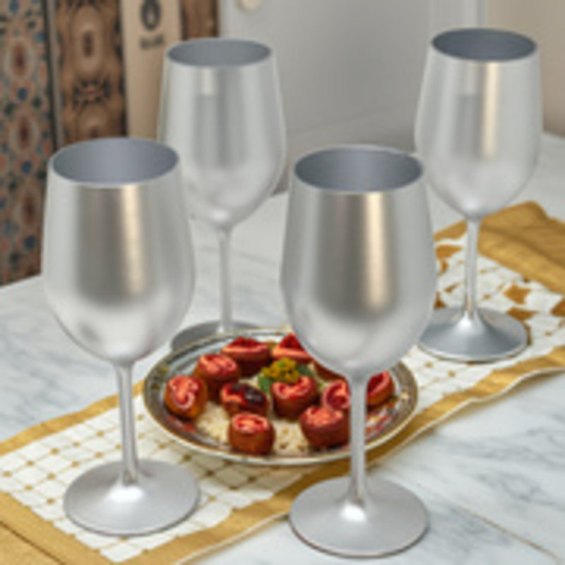 Ensemble de verres à vin argentés 4 pièces