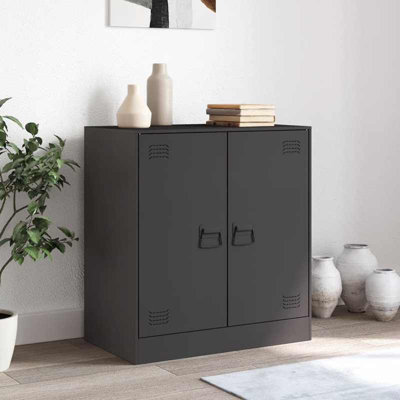 Shelman Steel Accent Cabinet, Black