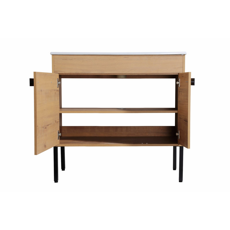 Rangement pour salle de bain Kachiri, Brun