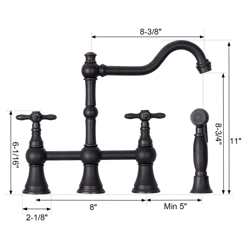 Akicon Kitchen Faucet with Side Spray, Oil Rubbed Bronze
