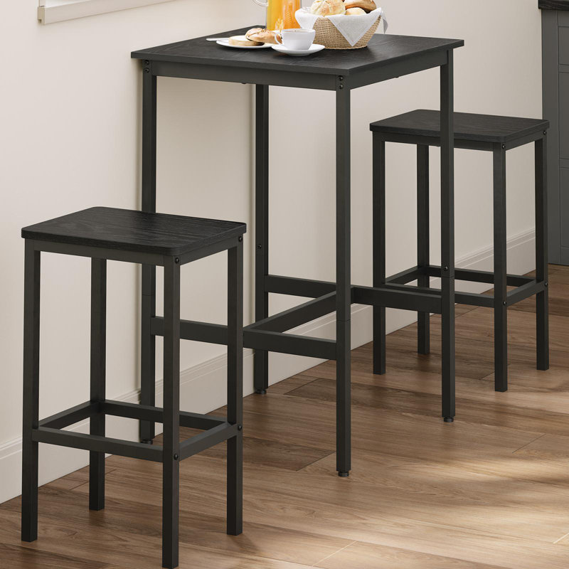 Bar Table And Chairs Set, Black