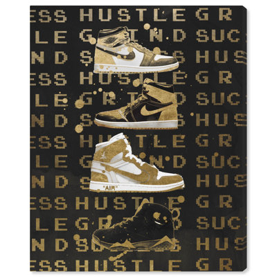 Golden Hype Sneakers Canvas Trendy Sneaker Art by Art Remedy