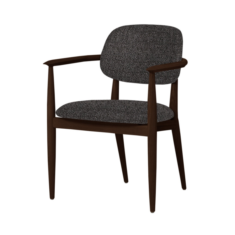 Chaise Slow de Space Copenhagen, Chêne brun foncé, Medley 60004