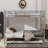 Twin Over Twin Metal Bunk Bed With Trundle, Two Ladders, And Secure Guardrails-312739285
