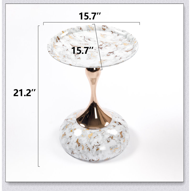 Table basse Mermaid Tail, Blanc / Doré