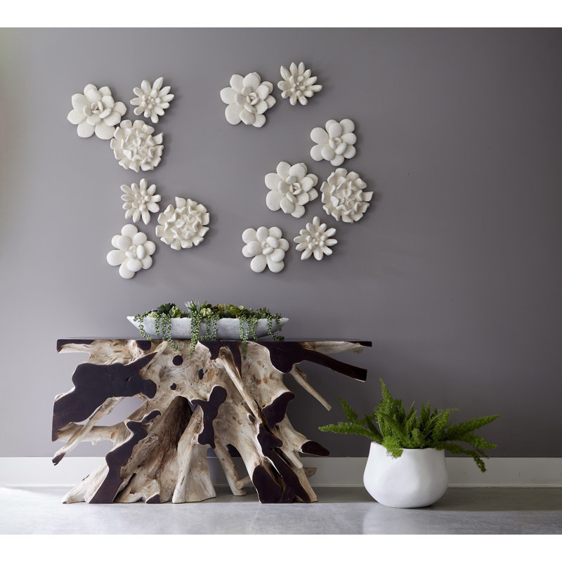Compactum Succulent Wall Art, White