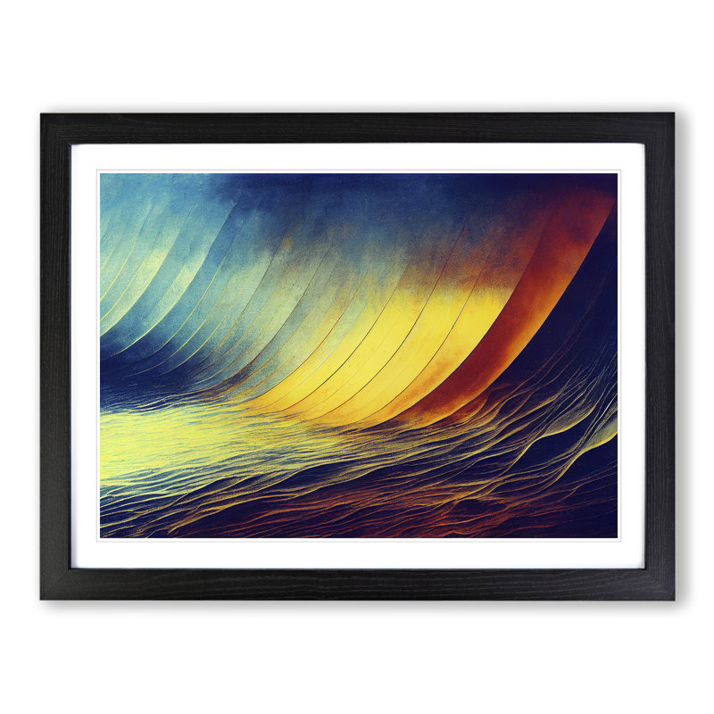 Wave Painting - Framed Print, Black Framed, 46cm H x 64cm W x 2cm D