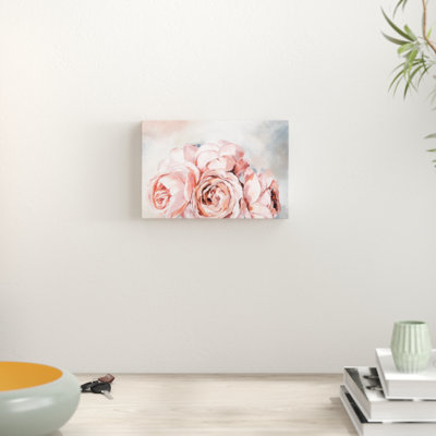 Pink Rose Bouquet - Wrapped Canvas Painting
