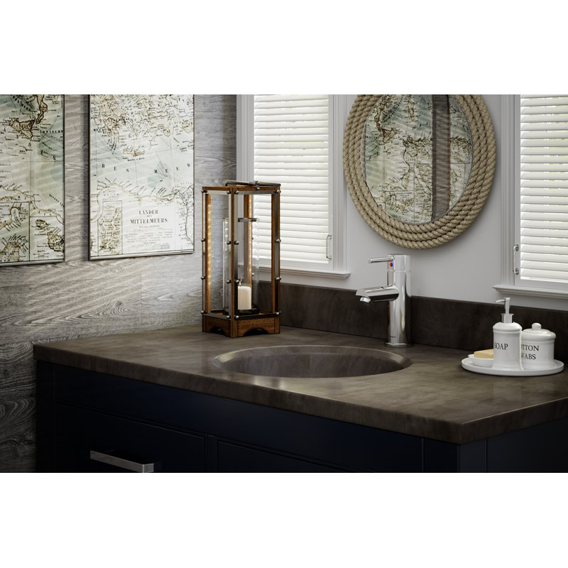 Dia Single Handle Bathroom Faucet with Push Pop Drain, Polished Chrome