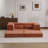 Compression Mahjong Sofa,Convertible Floor Sofa Bed,Diy Boneless Modular Sectional Sofa,No Assembly Required,Circle Fleece Fabric,Modern Oversized Loveseat,Orange-1843100103