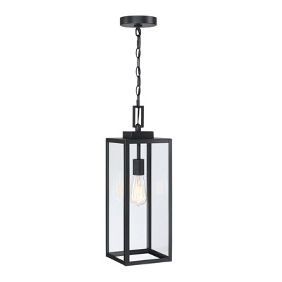 Lanterne suspendue d'extérieur 1 lumière avec finition noir mat