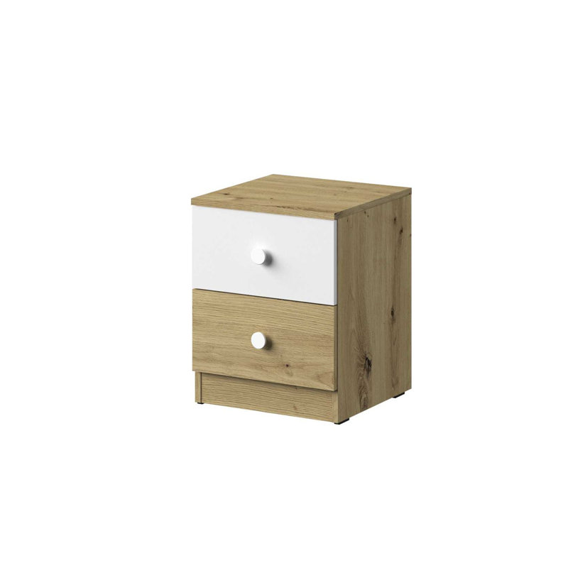 Nantes 40cm W Manufactured Wood Bedside Table, Matt white