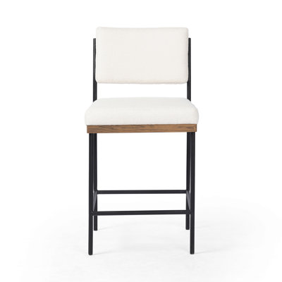 Benton Upholstered Stool with Metal Frame
