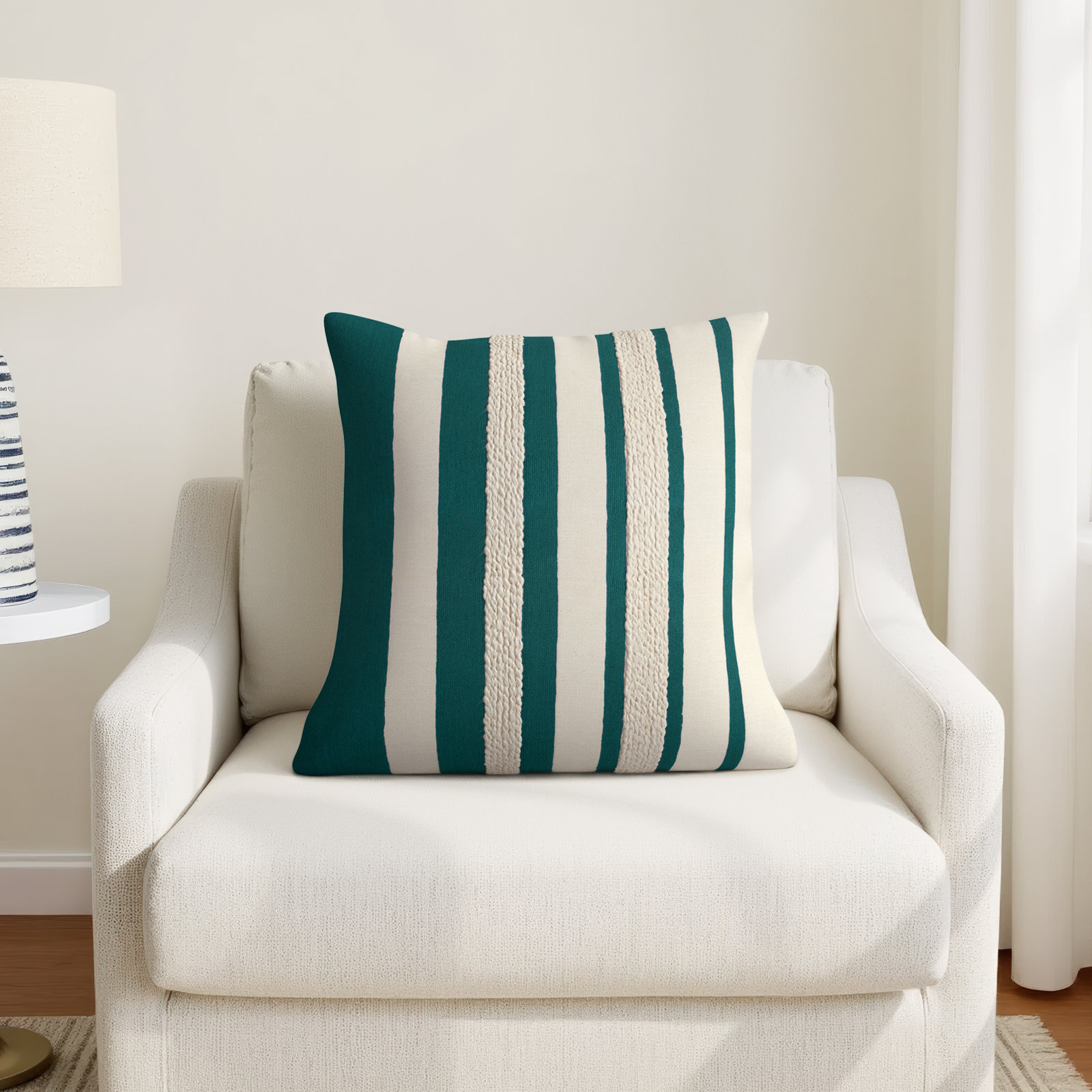 Bessa 20" x 20" Embroidered Throw Pillow