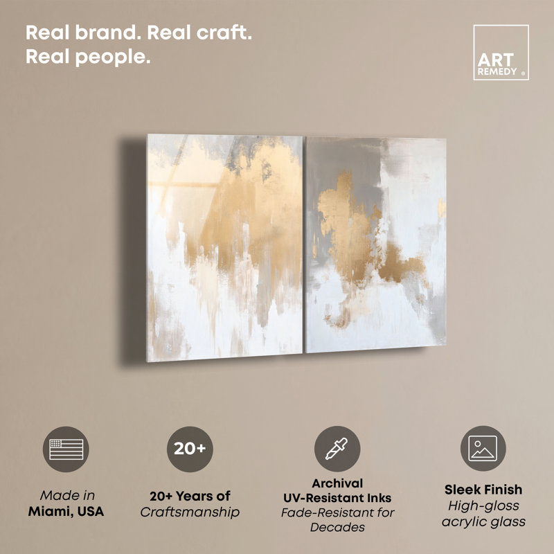 «Golden Luxe Glam Set», reproduction d'art sur toile par Art Remedy, H 15 po x l 10 po