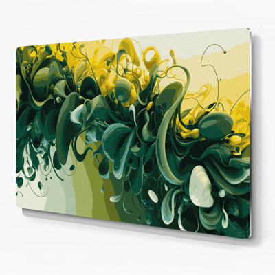 Gradient Abstract 91 Green Metal Wall Art