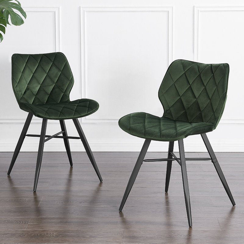 Seery Upholstered Dining Chair, Dark Green