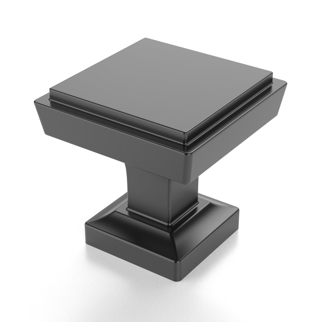 (Single) Linden Door and Drawer Knob 1-3/16in Square Kruse Hardware