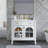 Mid-Century Bathroom Vanity with Motion-Sensor Light & Patterned Glass